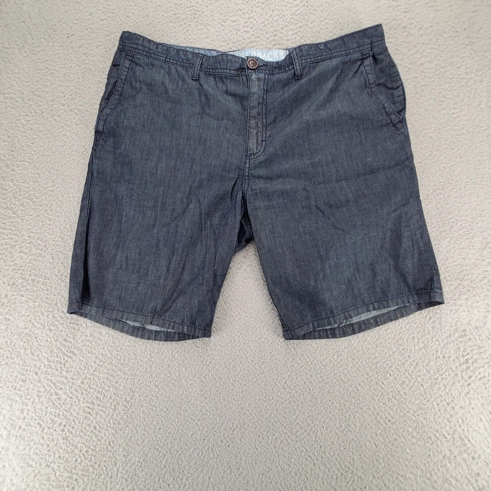 Paperbacks Shorts Mens 38 Blue Chino Flat‎ Front 10" inseam Casual Comfort
